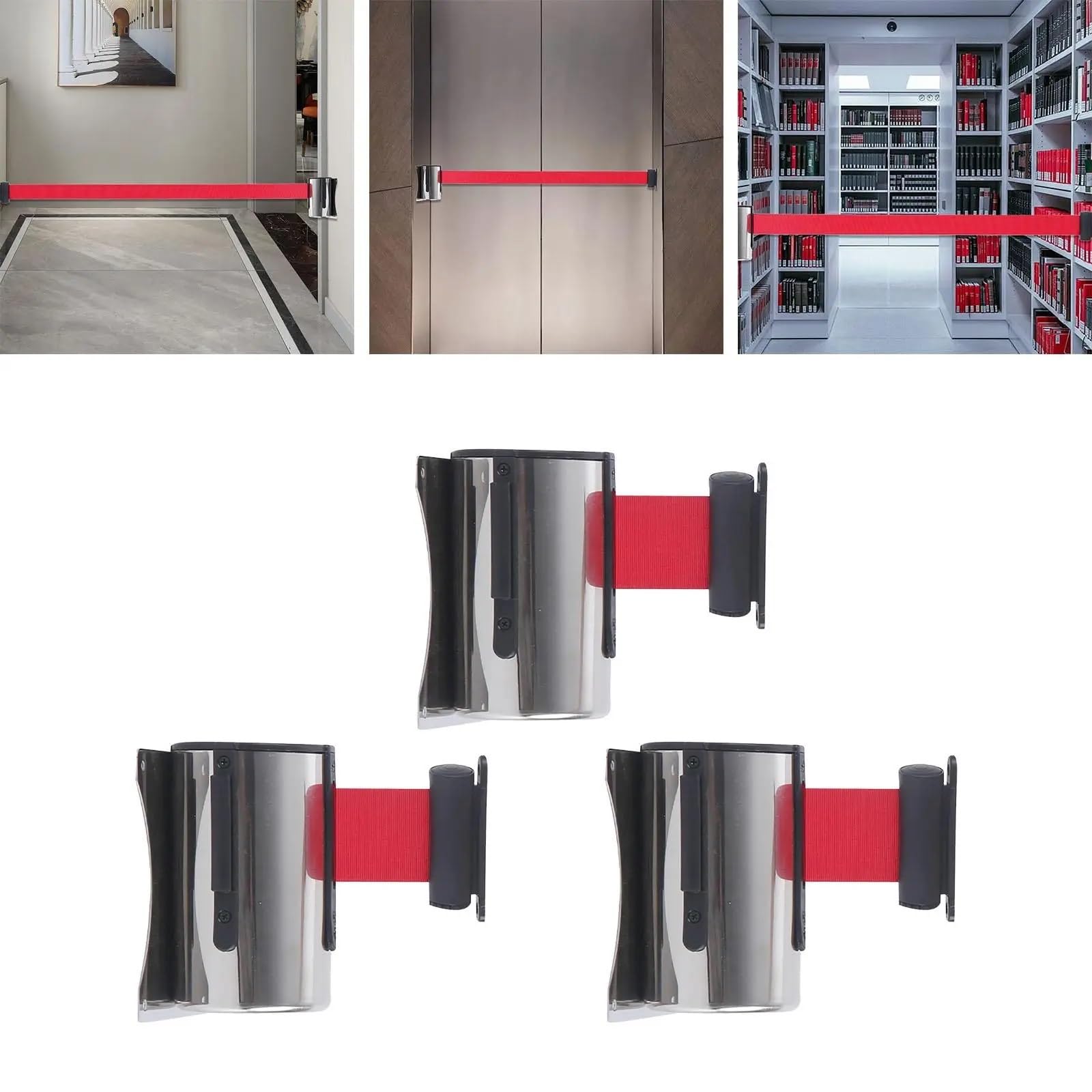 Cinta de Barrera Sistema de gestión colas portátil con barrera cinta retráctil for eventos y recintos Control eficiente multitudes(2Meters)