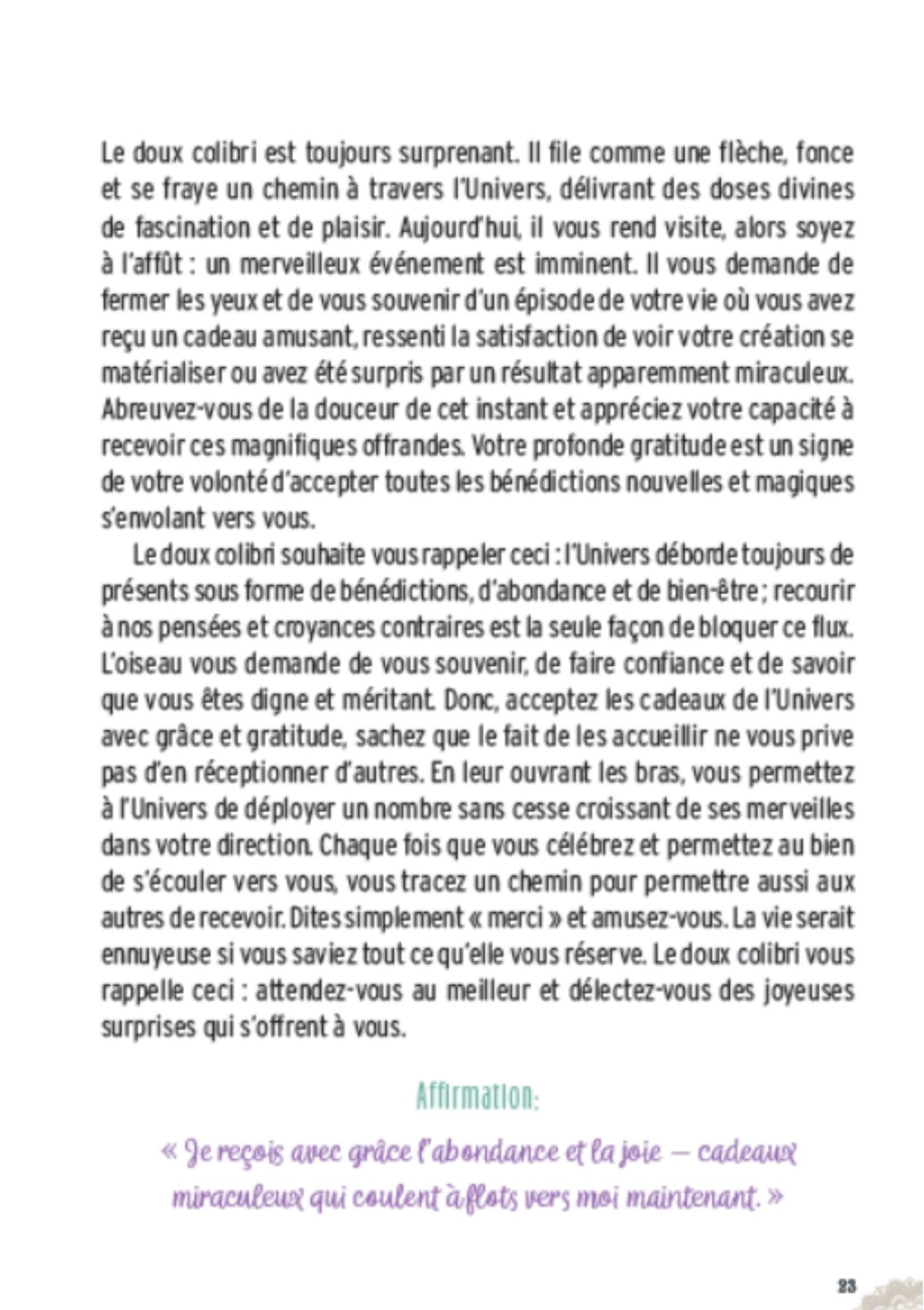La Sagesse du Colibri: Cartes oracle