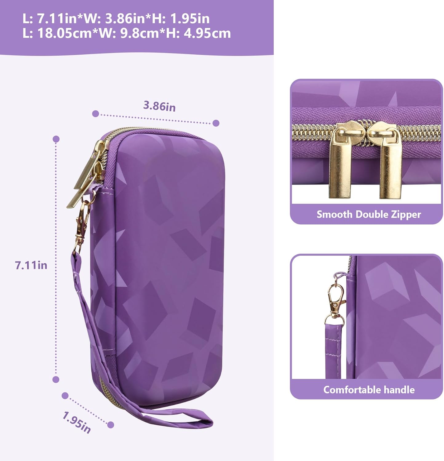 Supmay Carrying Case Compatible with CCTU / TEBIYOU Kids Handheld Games Preloaded 218 Retro Video Games, Portable Gaming Electronic Toys Storage Holder Travel Bag with Mesh Pocket, Purple(Cube)