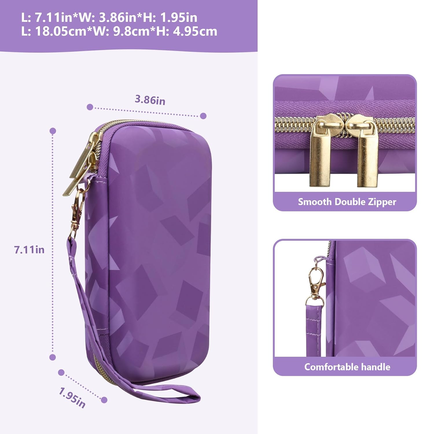 Supmay Carrying Case Compatible with WELLST·G/ for GuaiyeyeAP Handheld Game for Kids -Preloaded 220 Retro Video Games, Portable Gaming Player Storage Holder Travel Bag with Mesh Pocket, Purple(Cube)