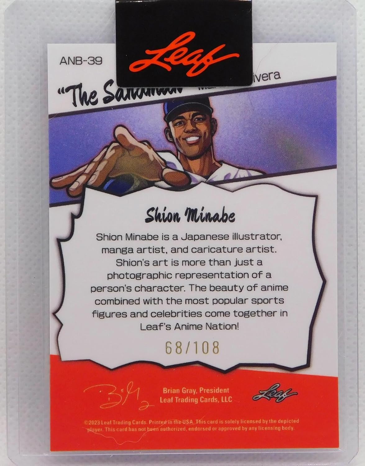 Mariano Rivera Shion Minabe Anime Nation "the Sandman" Mlb Ny Art Card #anb-39 - Baseball Cards