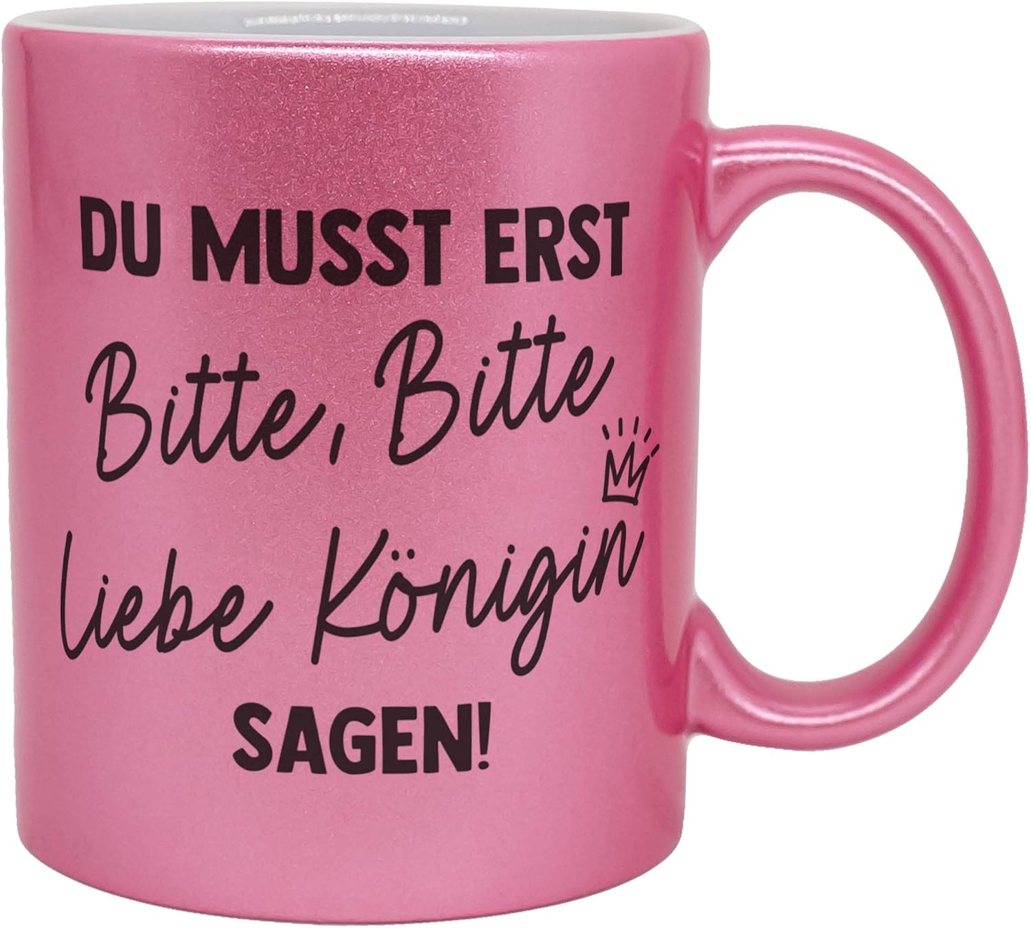Amazon.de vanVerden Glitzer Tasse Du musst erst Bitte Bitte liebe