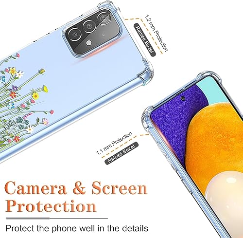 Miniatura 9 de Funda para Samsung Galaxy A52 5G4GSamsung A52S SM-A526 con protector de pantalla, funda transparente con patrones de jardín de flores, funda