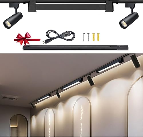 Kits completos de iluminación de riel de 3000 K, accesorios de iluminación de riel LED, 2 luces puntuales para Accent 1 reflectores para