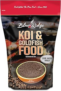 Blue Ridge Koi Fish Food 2lb - Cool Water Wheat 3/16", Fall and Winter Floating Pond Pellets, Ponds Fish Food