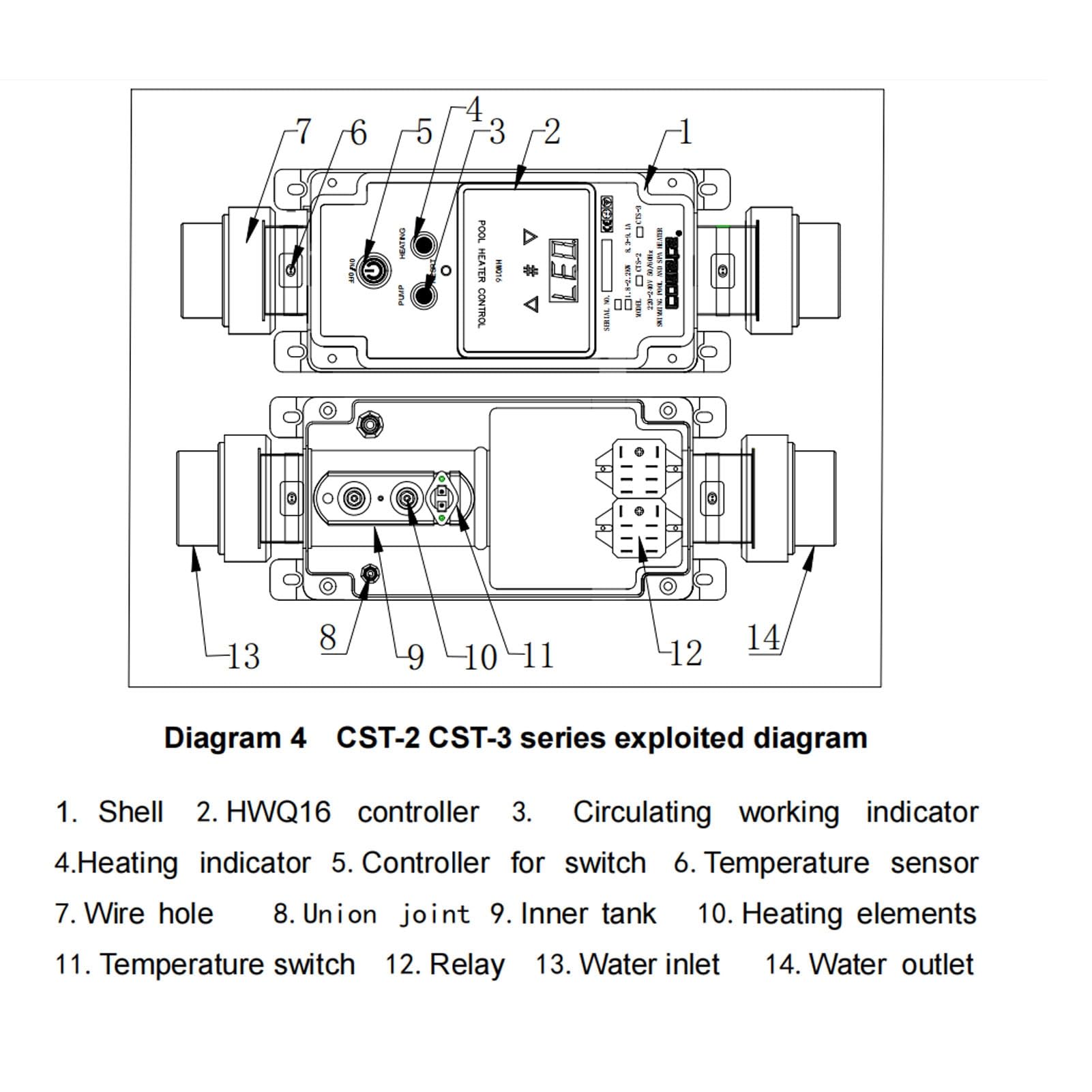Calentador de Agua Eléctrico para Piscina, Termostato Potente para Bañera de Hidromasaje, SPA, 220-240V, Acero Inoxidable, 3,3 KW, Fácil Instalación para Bañera de Masaje
