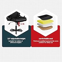 Vista 4 de Hkeli Silla de oficina en casa, silla de trabajo con respaldo medio, silla de escritorio ergonómica, sillas de computadora de altura ajustable