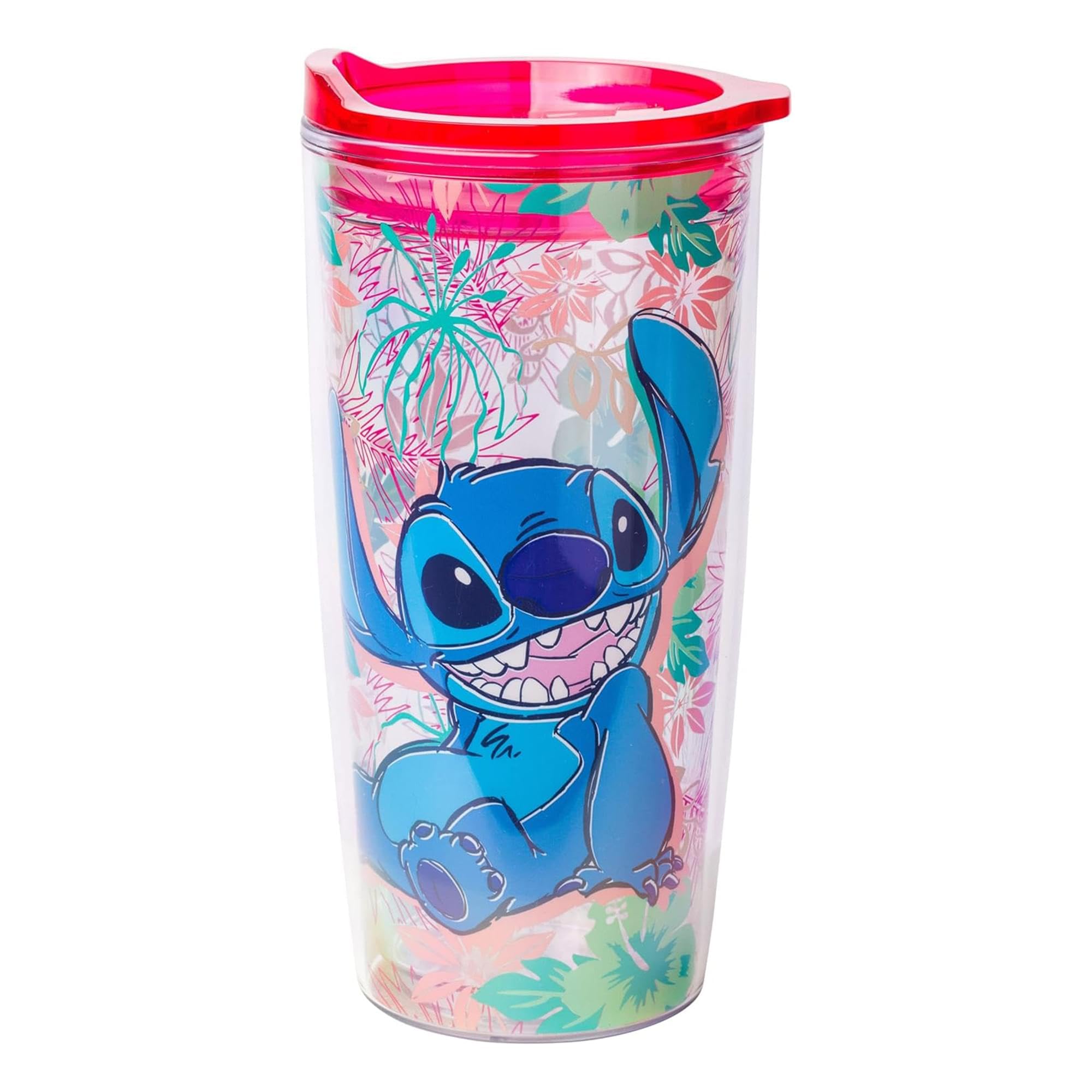 Silver Buffalo Lilo and Stitch Red, Tumbler with Slide Close Lid, 20oz