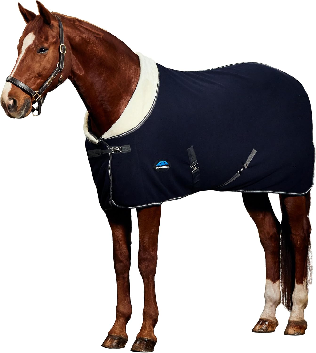 WeatherBeeta Sherpa Fleece Cooler Standard Neck, Navy/Charcoal, 81"