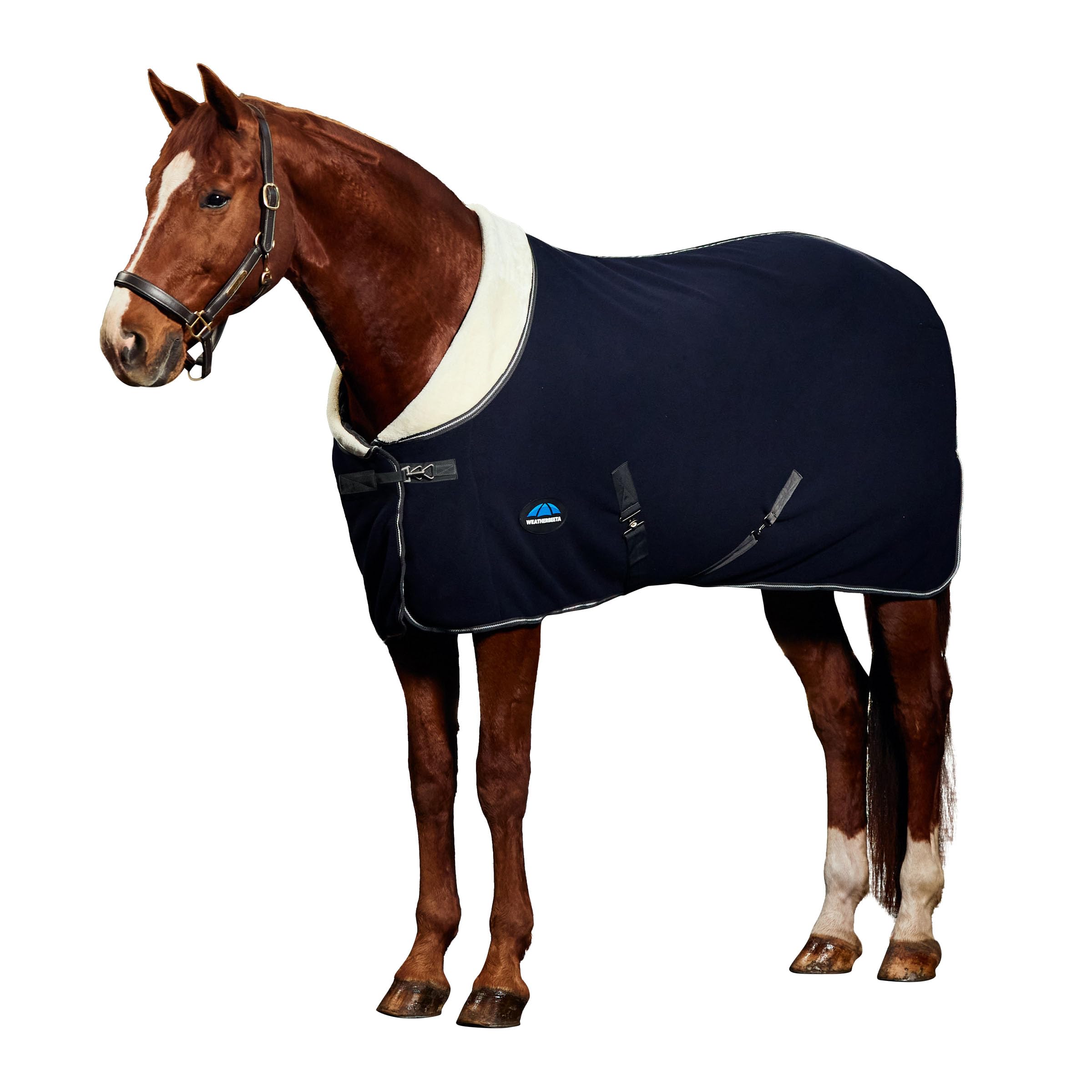 WeatherBeeta Sherpa Fleece Cooler Standard Neck, Navy/Charcoal, 7'0