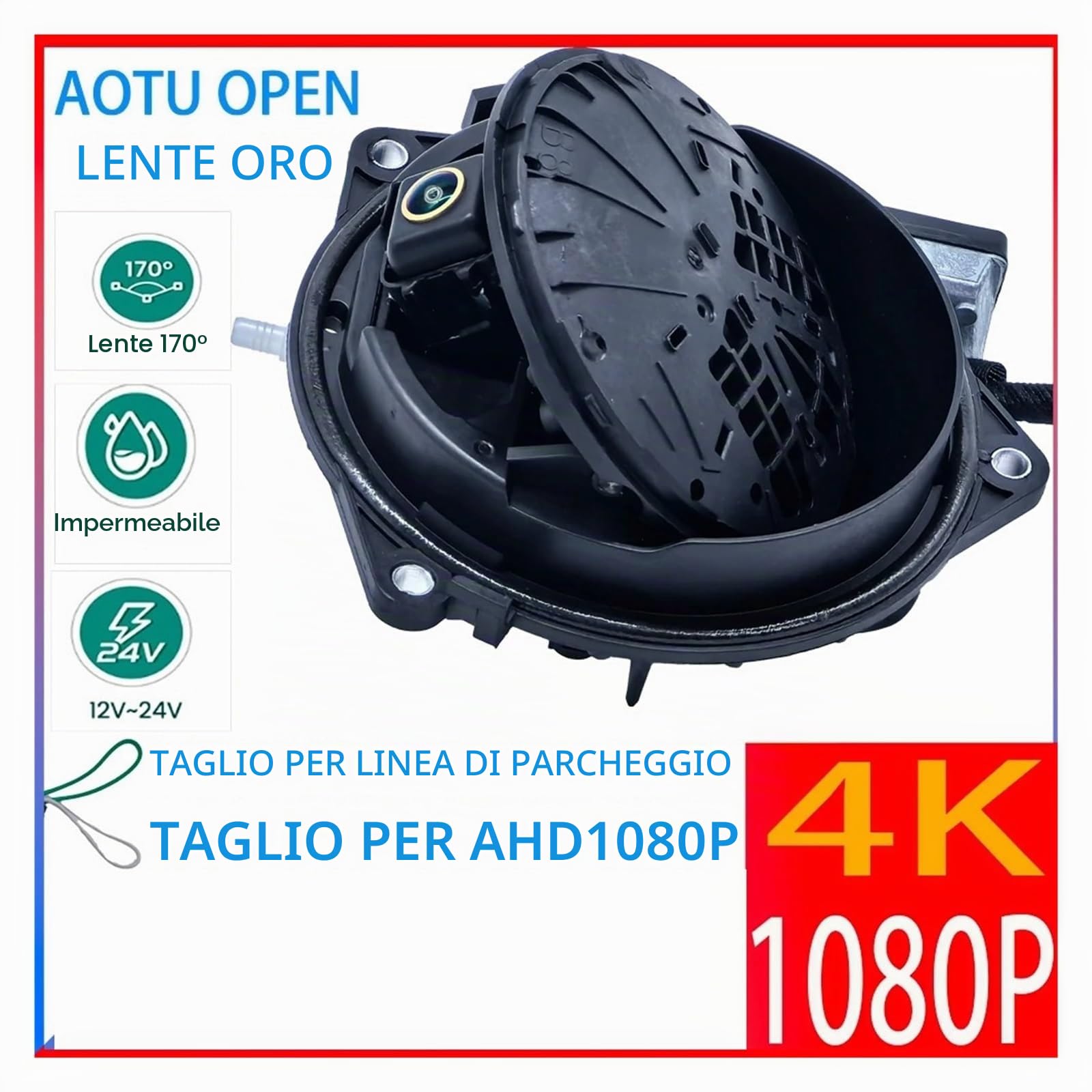 Telecamera Posteriore Per Golf 5 6 7 8 B6 B7 B8 MK5 MK6 MK7 CVBS-AHD 1080P Flipping Logo Emblema Retromarcia Parcheggio Veicoli CCD HD Telecamera Posteriore Auto Retrocamera Auto(G7)