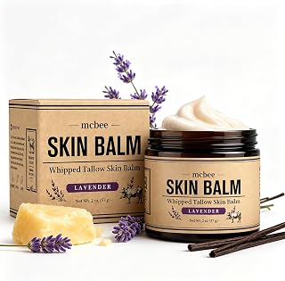 Beef Tallow Face Cream, Whipped Tallow Balm Moisturizer with Grass-Fed Tallow, Deep Hydration Facial Moisturizer for Dry Skin, Lightweight Non-greasy, All Skin Types, 2 Oz (1PC)