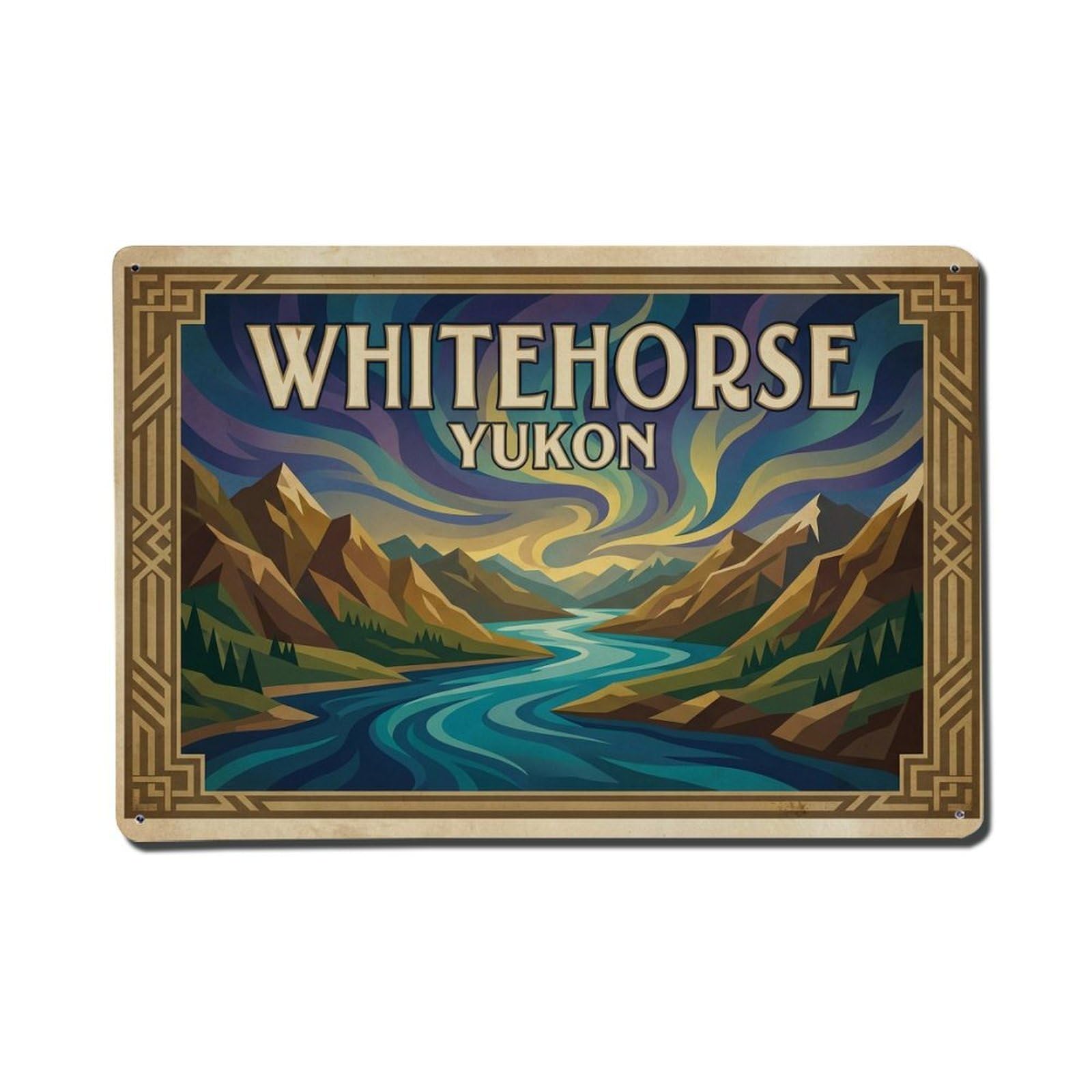 Cxhjca 8X12inch(20X30cm) Retro Travel Canada Whitehorse Metal Tin Sign