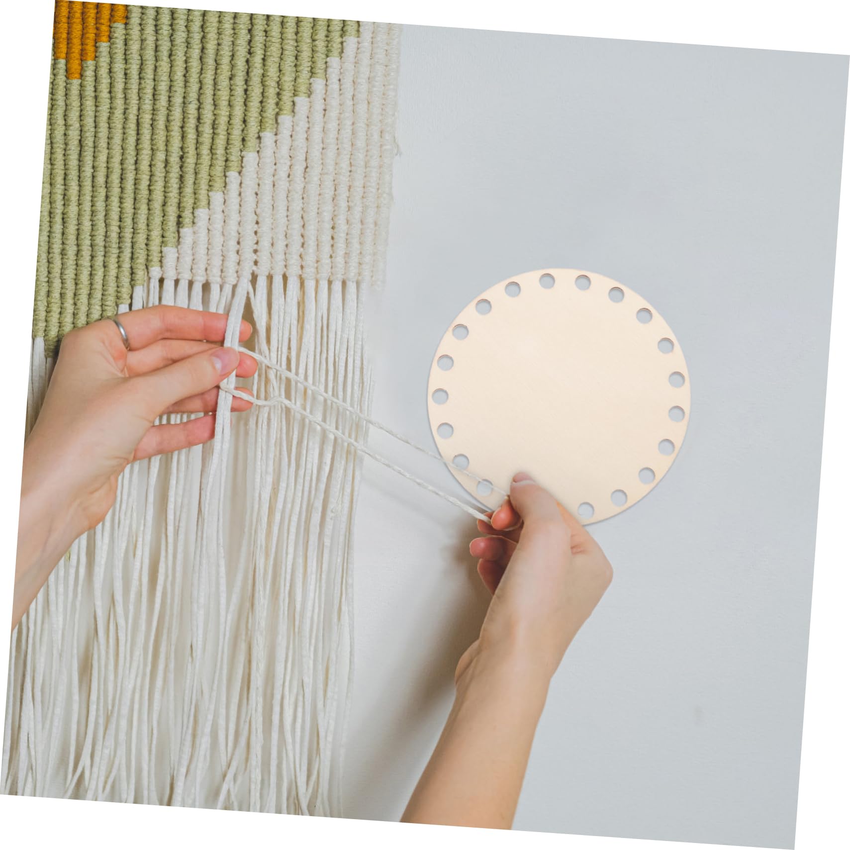 HAPINARY Craft Weaving Supplies Wooden Crochet Basket Base Round Bag Bottoms for DIY Storage Baskets