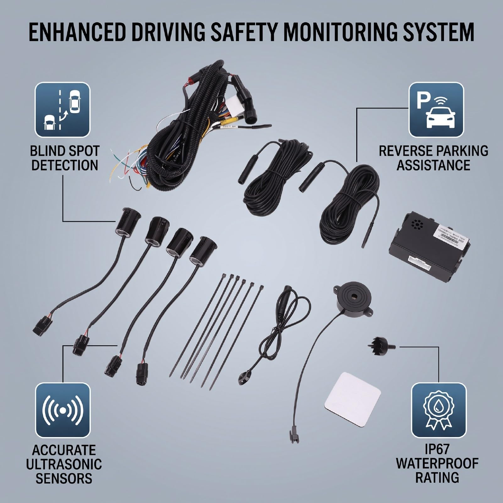 Car Blind Spot Detection System, Ultrasonic Safety Sensors