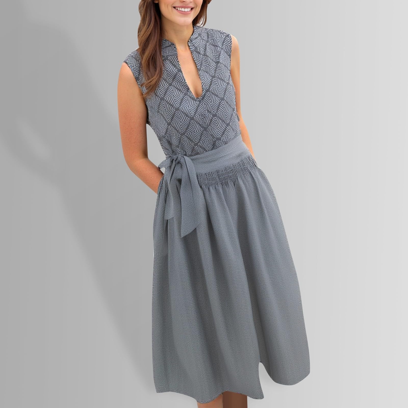 Generisch Dirndl Damen Midi Lang Dirndl Trachtenkleid Trachtenrock Komplettsets Trachtenmode Trachten Damen Trachtenkleid Grau Midi Dirndlkleid Hellblau Trachtenmode Kleid
