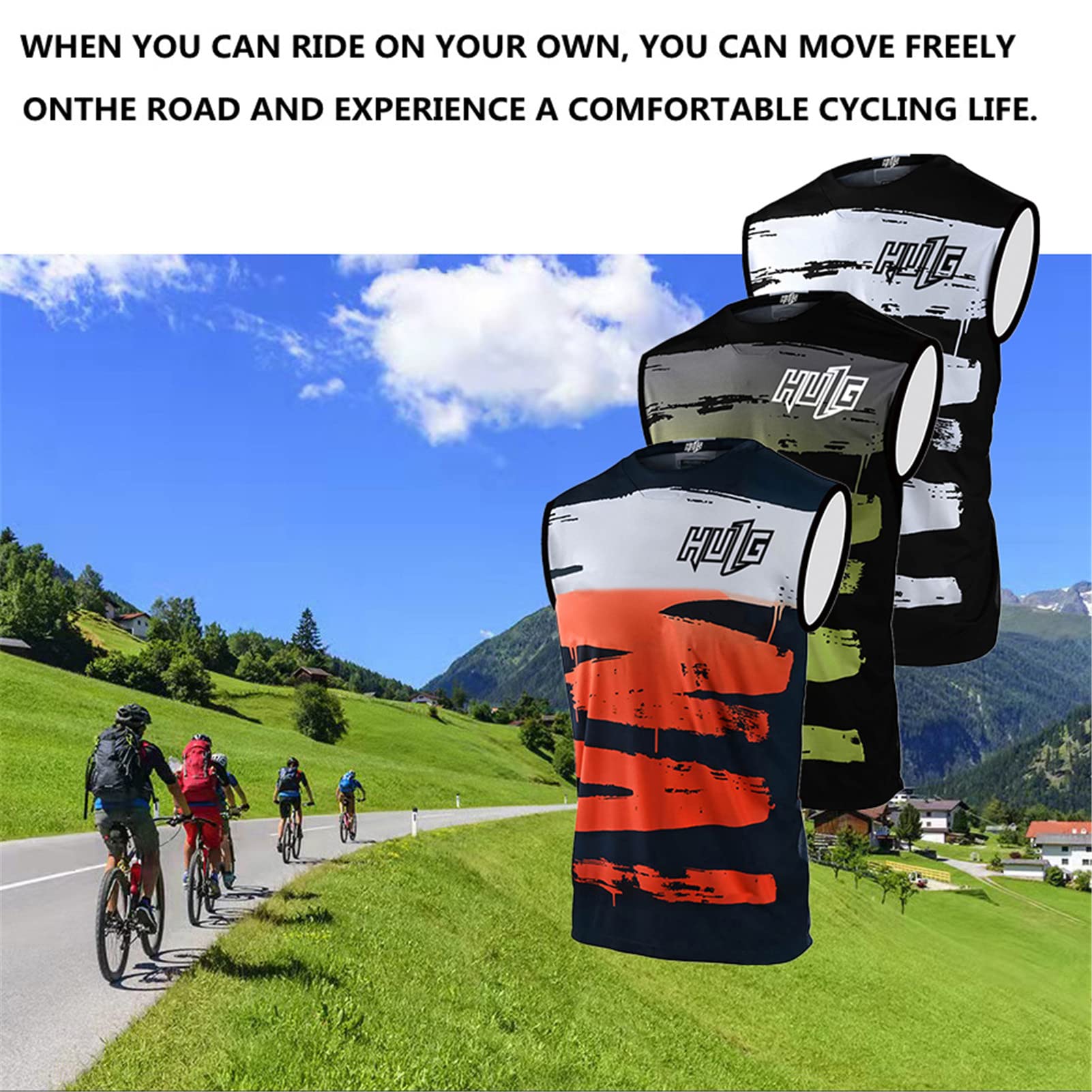Maillot De VTT Gilet De Cyclisme,| Matériau Respirant, Séchage Rapide, Antibactérien ?Gilet Softshell Léger pour Homme, Coupe-Vent sans Manches, pour Voyage, Randonnée