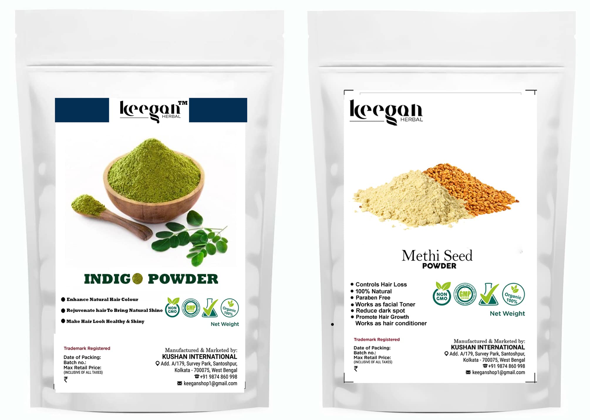 Keegan Herbal Natural Methi Seed Powder and Indigo Powder For Hair Care 100gm each (Indigo Methi)-picture-30