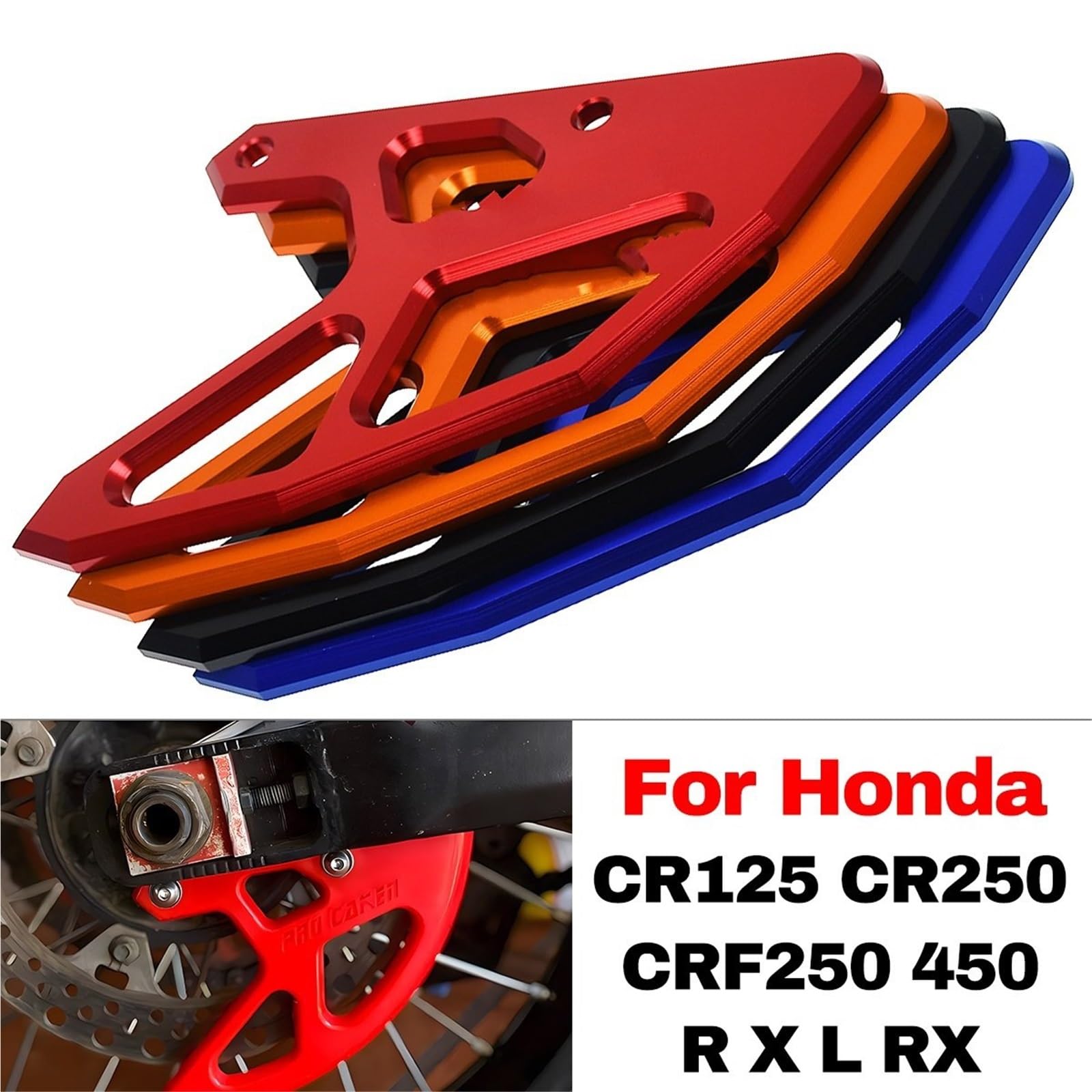 Osłona ochronna hamulca tarczowego Pasuje do Honda CR125R 250R CRF250X 450X 250RX 450RX 450R 450L CR CRF 2002-2023 CNC tylna tarcza hamulcowa ochronna(Type B Red)