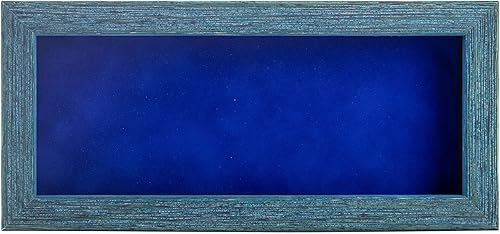 Miniatura 2 de Marco de caja de sombra de 10 x 20 pulgadas, madera azul, con una profundidad de visualización de 1 pulgada, incluye un tablero de respaldo sin