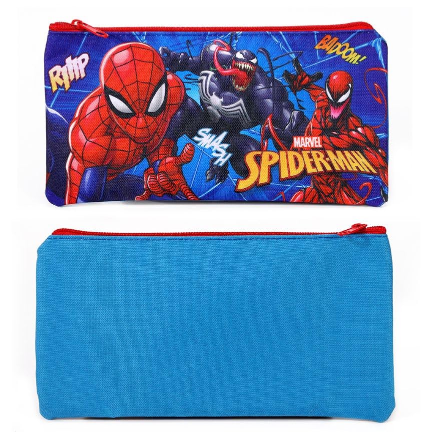 TDL Spiderman Trousse plate pour l'école, bleu,...