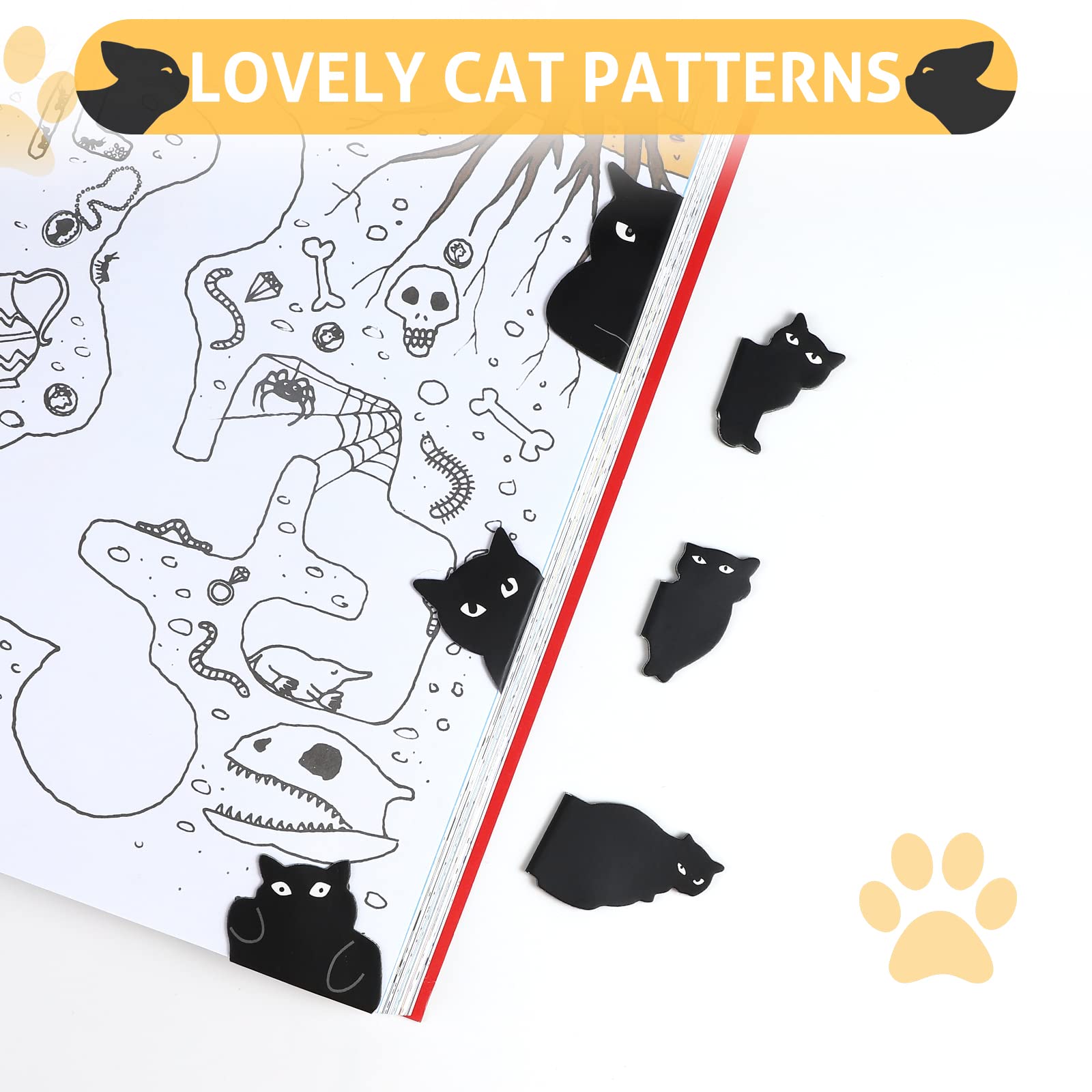 6 Marque-pages Magnétiques En Forme De Chat - Design Mignon, Papier Résistant - Pour Livres, étudiants, Cadeau