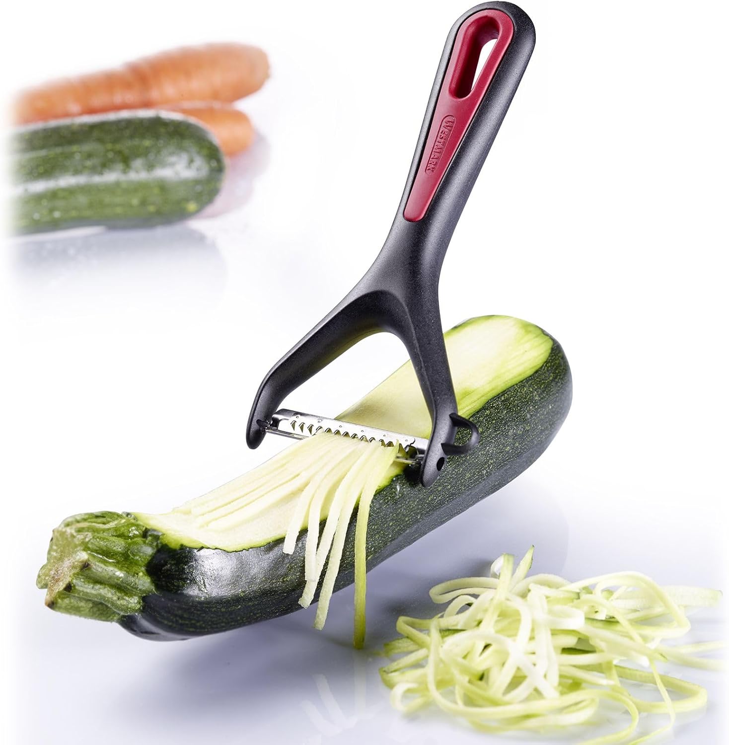 Westmark Germany Stainless Steel Julienne Vegetable Peeler (Red/Black)
