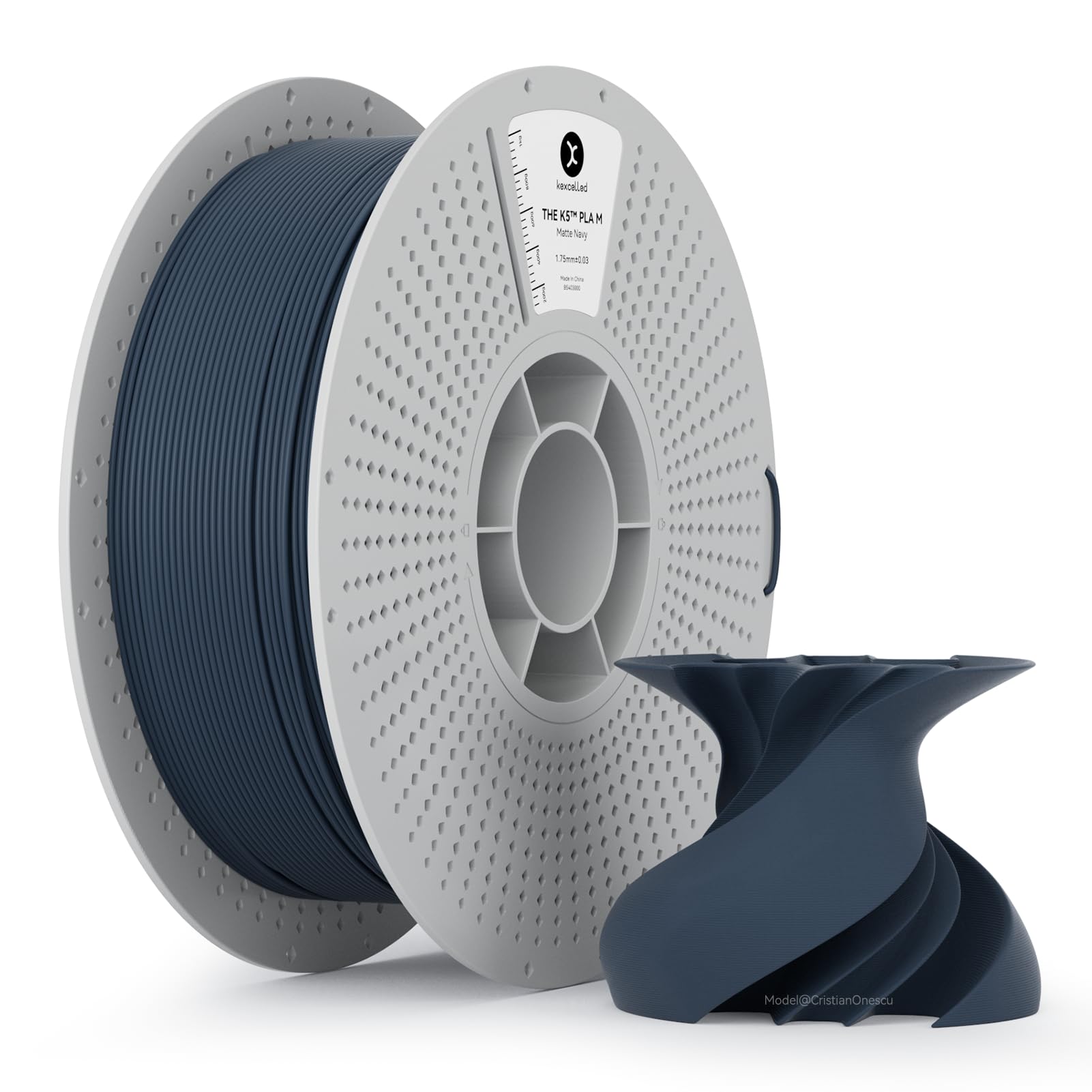 kexcelled Matte PLA Filament for 3D Printer, Matte Surface, 1.75mm +/- 0.03mm, 1kg Spool (2.2lbs), Fit Most FDM Printer, Upgraded Tidy Winding Tangle-Free, Navy Blue-image-14