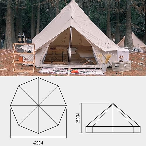 Miniatura 7 de Tienda de campaña Campana de 4M, impermeable de doble capa, tienda de campaña india Tipi, tienda de campaña para niños, tienda de campaña glamping,