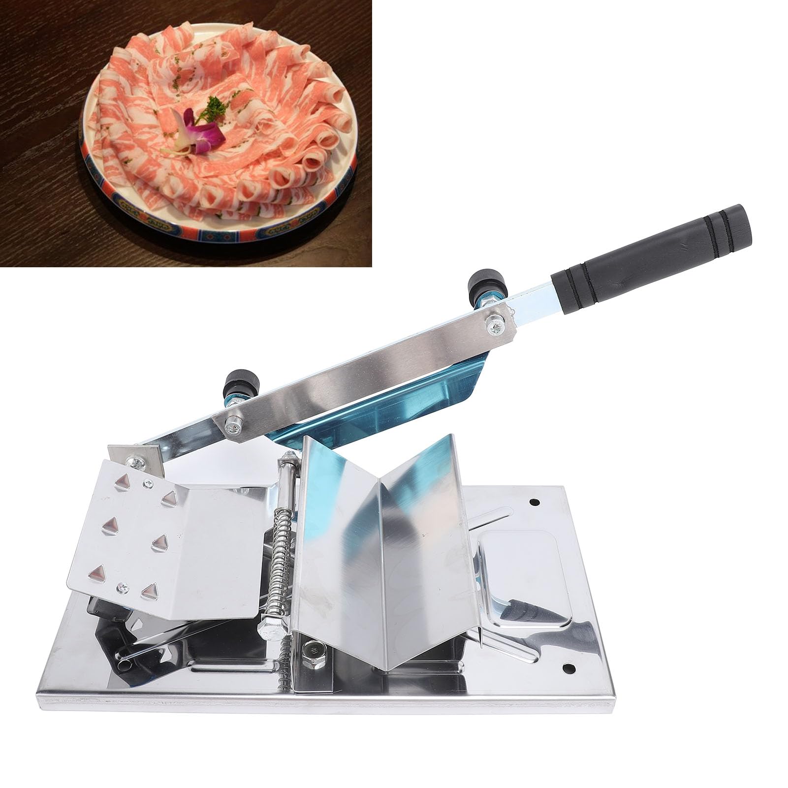 Edelstahl Fleischschneider Handbuch gefrorener Fleischschneide Maschine Einstellbare Dicke für Heimküche Koch BBQ Heiße Topf Korean BBQ