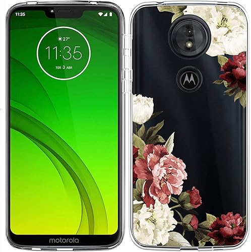 Miniatura 4 de Ueokeird Funda para Moto G7 Power, Motorola Moto G7 Supra  G7 Optimo Maxx bonita funda para teléfono con flores, delgada y a prueba de golpes,