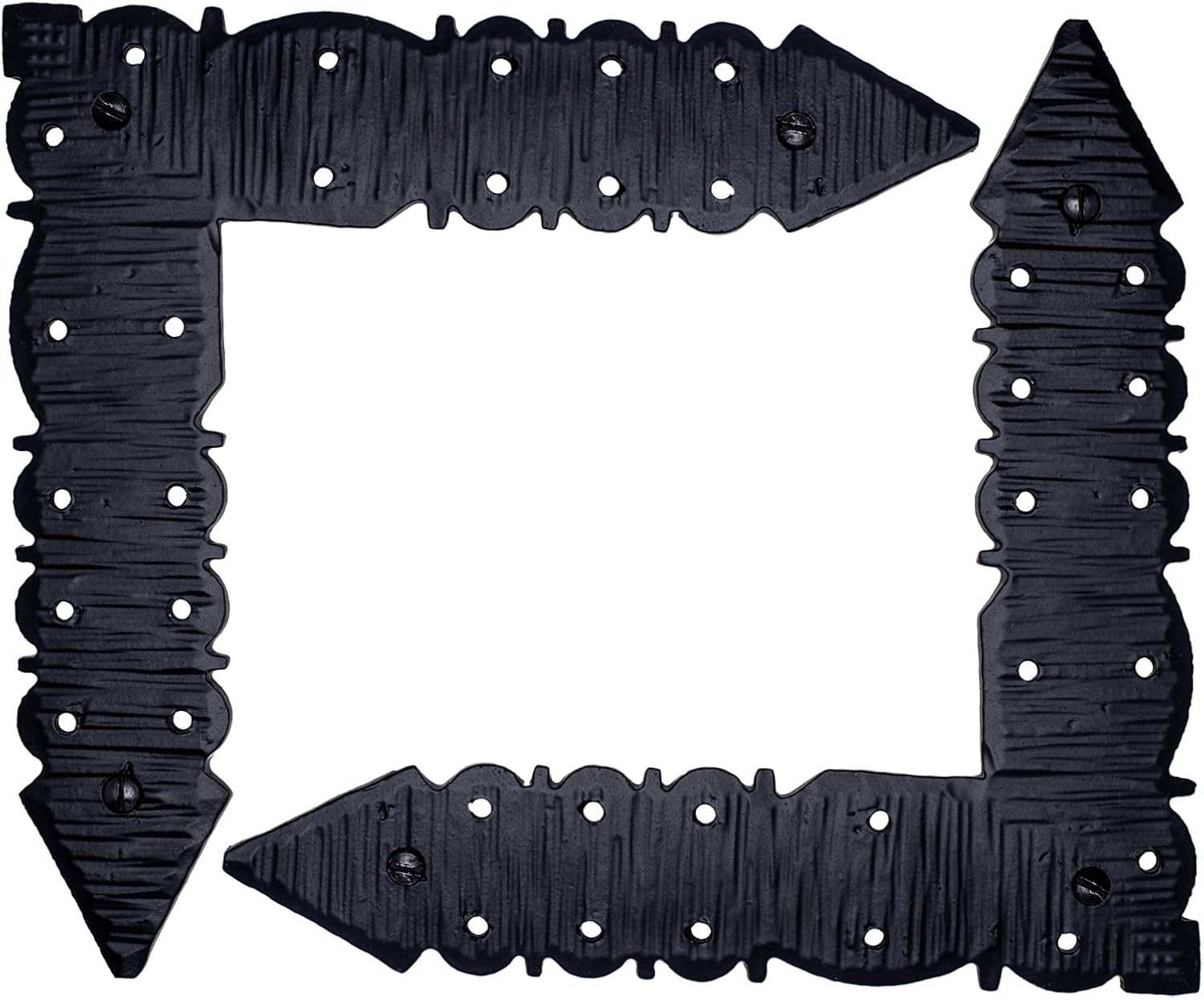 2 Pack 7" Decorative L Corner MLK, Rustic Spear Right Angle MLK, Iron - Pack Quantity: 2