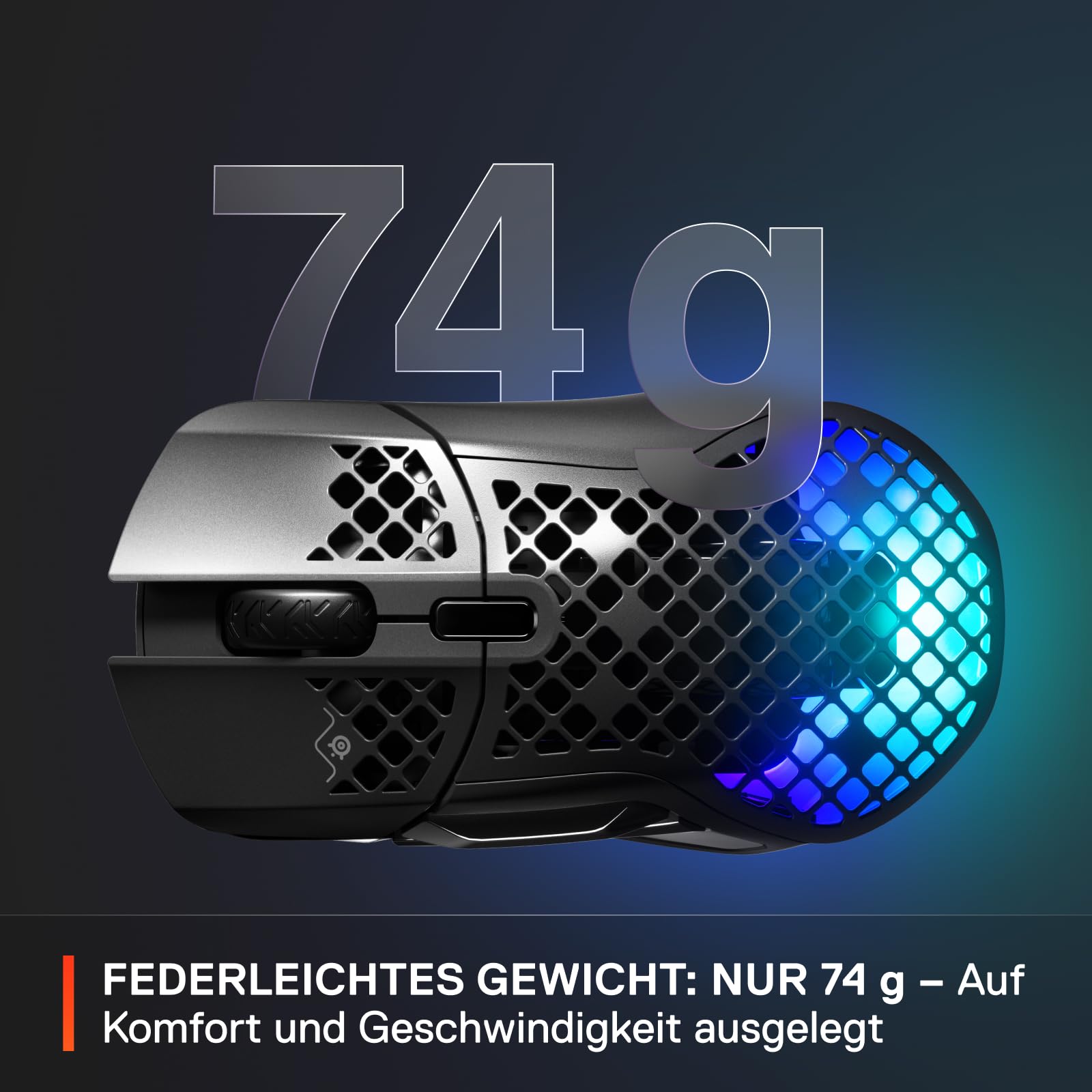 SteelSeries Aerox 5 Wireless RGB Gaming-Mouse, 9 Tasten, Bluetooth/2,4 GHz, TrueMove Air-Sensor 18.000 DPI
