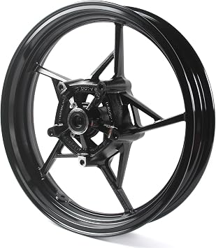 Gloss Black Front Wheel Rim Compatible with Kawasaki Ninja 400 EX400 Z400 2018-2024 ABS include