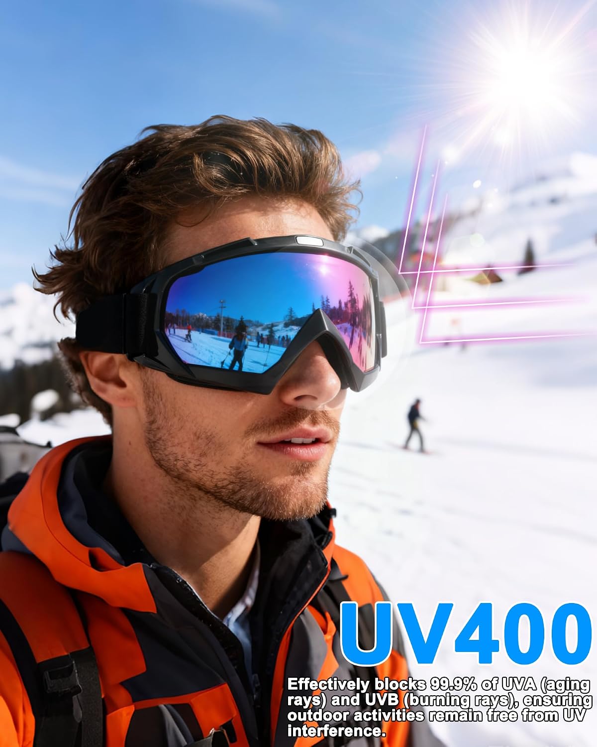 2 Pcs Motorcycle Goggles Dirt Bike Goggles 2 Pack Neck Breathable Bandana Mask Ski ATV Riding Motocross Glasses