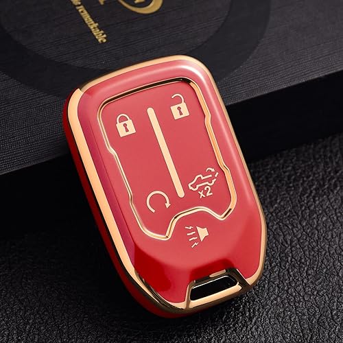 Miniatura 2 de ELOHEI Funda para llavero Chevy, accesorios para funda de llavero para Chevrolet Silverado Suburban Tahoe GMC Acadia Sierra Terrain Yukon Premium