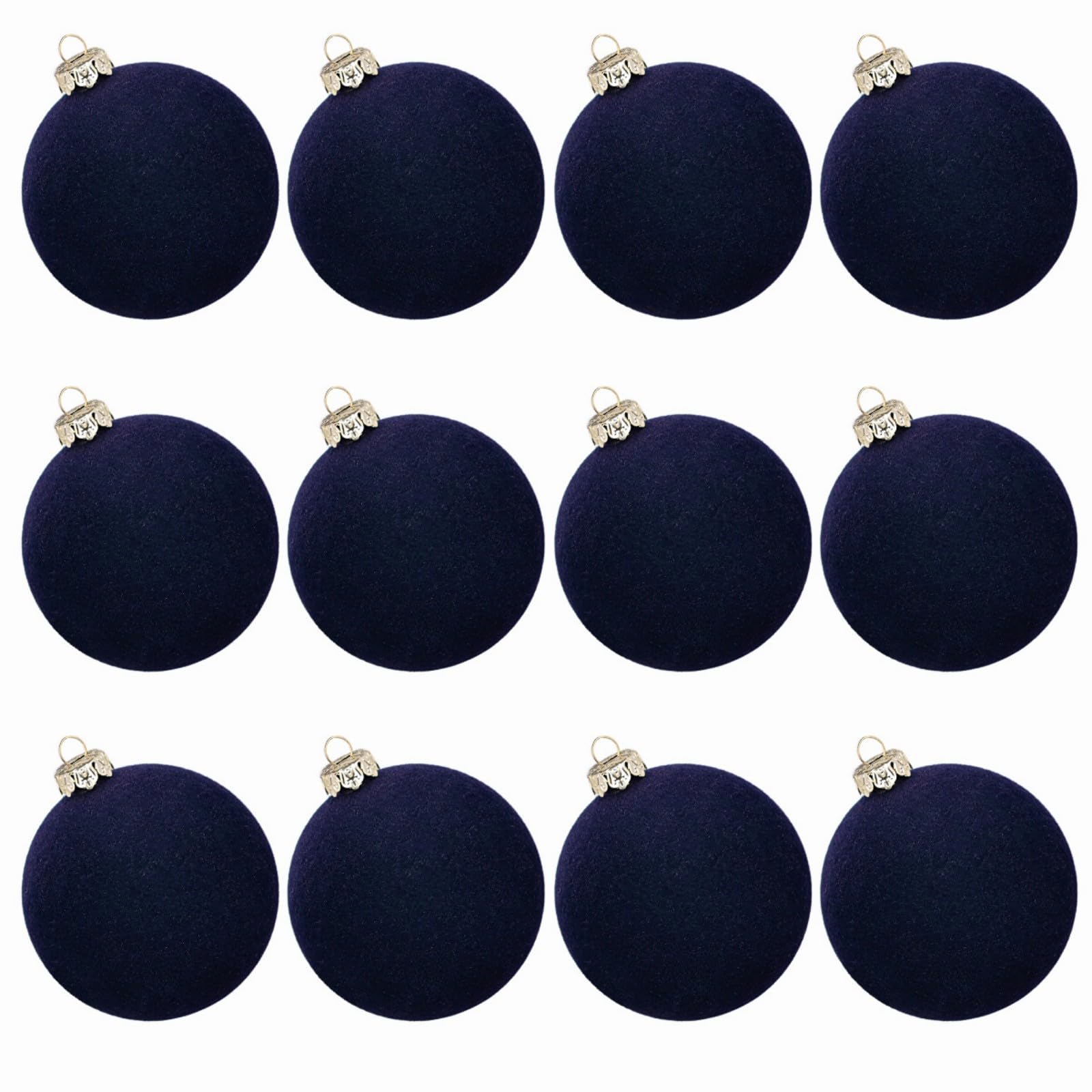 Xinsheinelry Practical Flocking Christmas Ornament Charm Set of 12 6cm Stylish Shatterproof Baubles for Home and Party Decoration Christmas Ornament