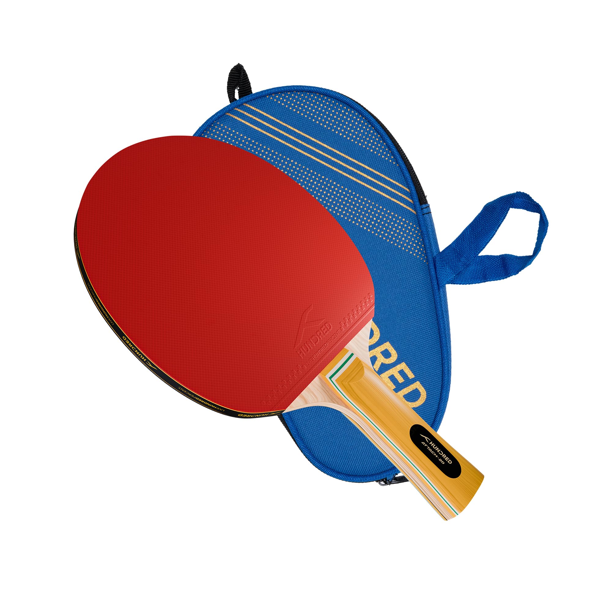Hundred Attack 20 Table Tennis Racket with Full Cover (Red/Black)-image-27