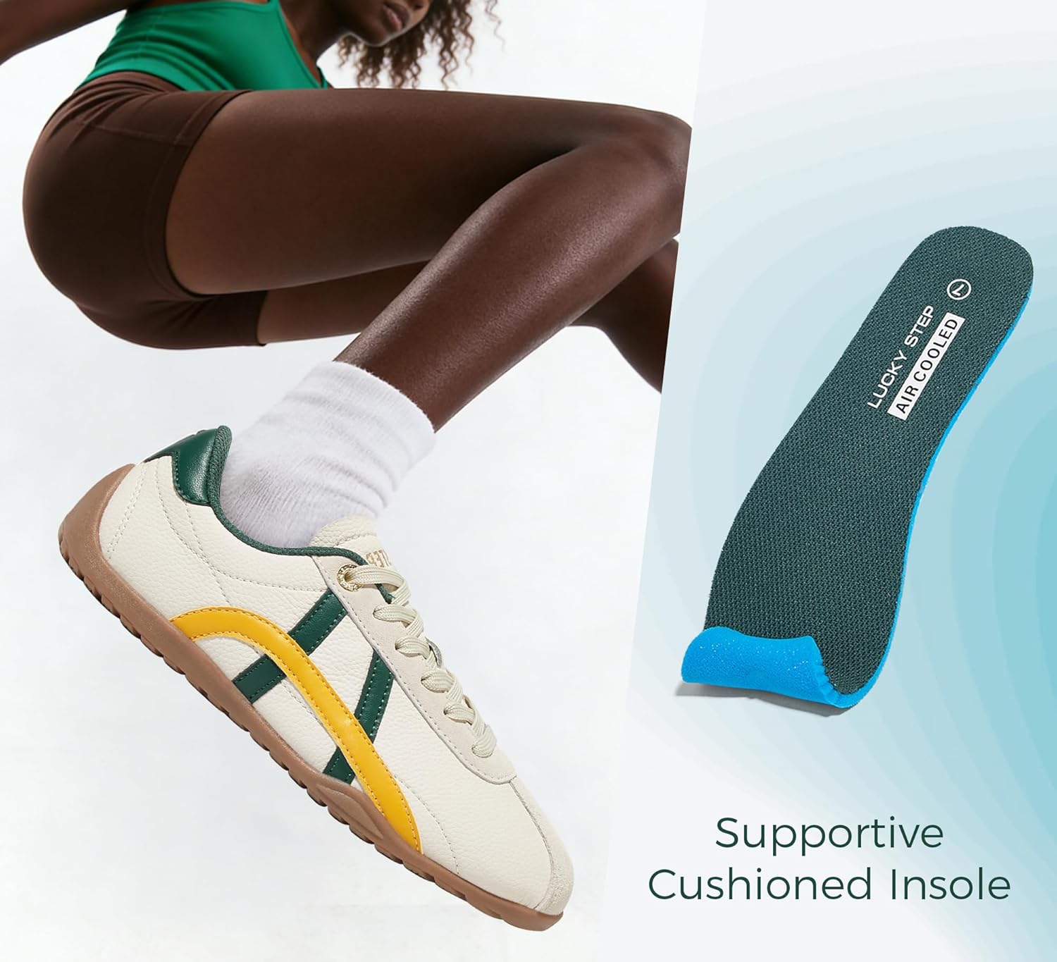 LUCKY STEP Women's Casual Walking Shoes Thin Sole Trendy Stylish Trainer Lightweight Footwear Suede Fashion Sneaker - Image 7