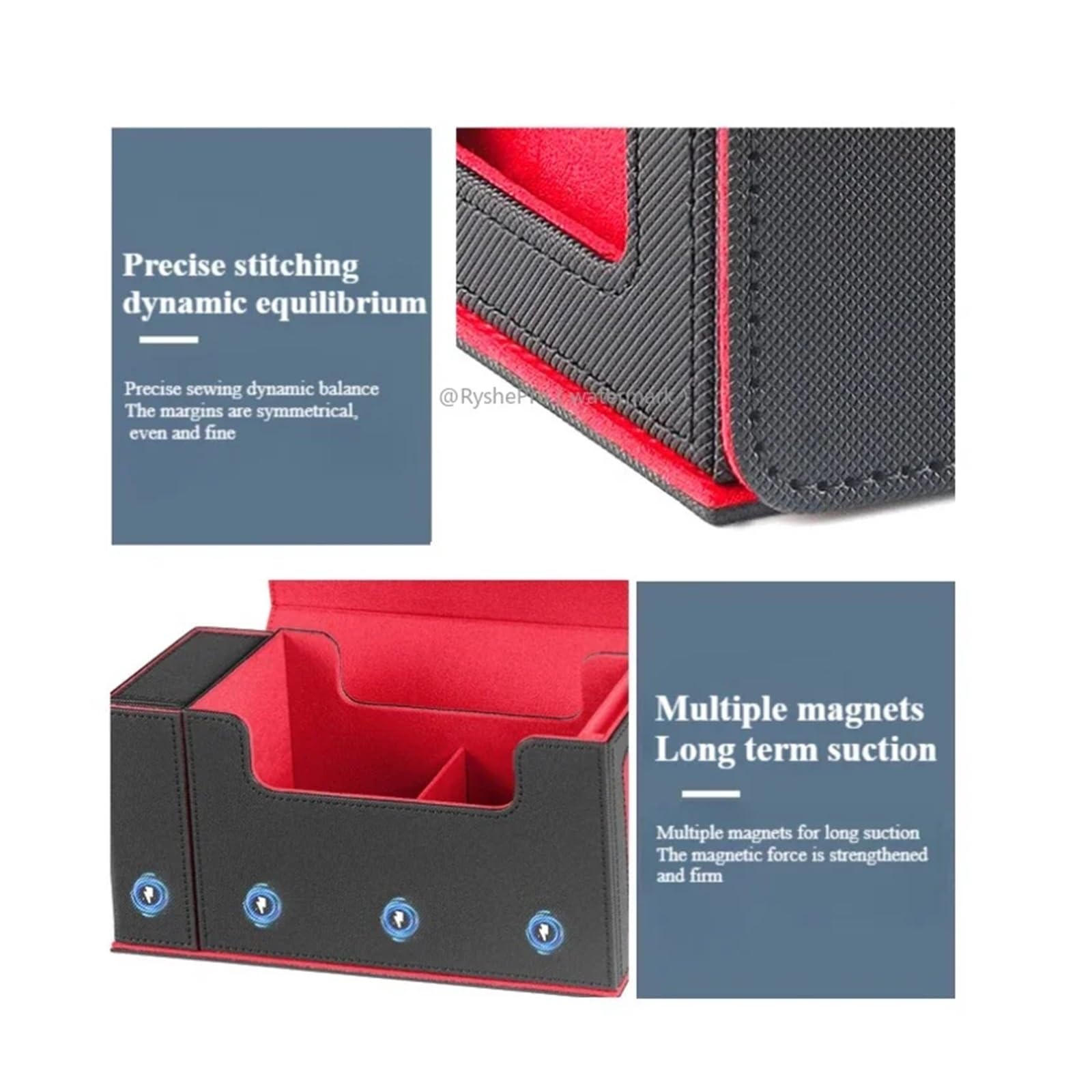 Deck Box Caja de almacenamiento cartas coleccionables con expositor Commander y bandeja for dados(Grey)