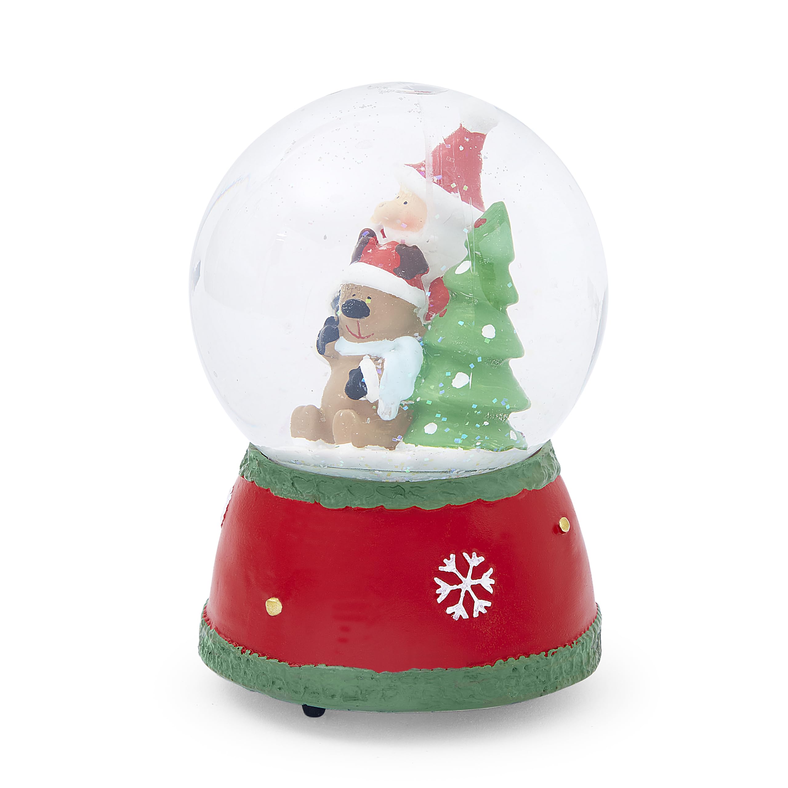 Mousehouse Gifts Palla di Neve Natale Babbo Natale e Reindeere con Neve Decorativa e Musicale