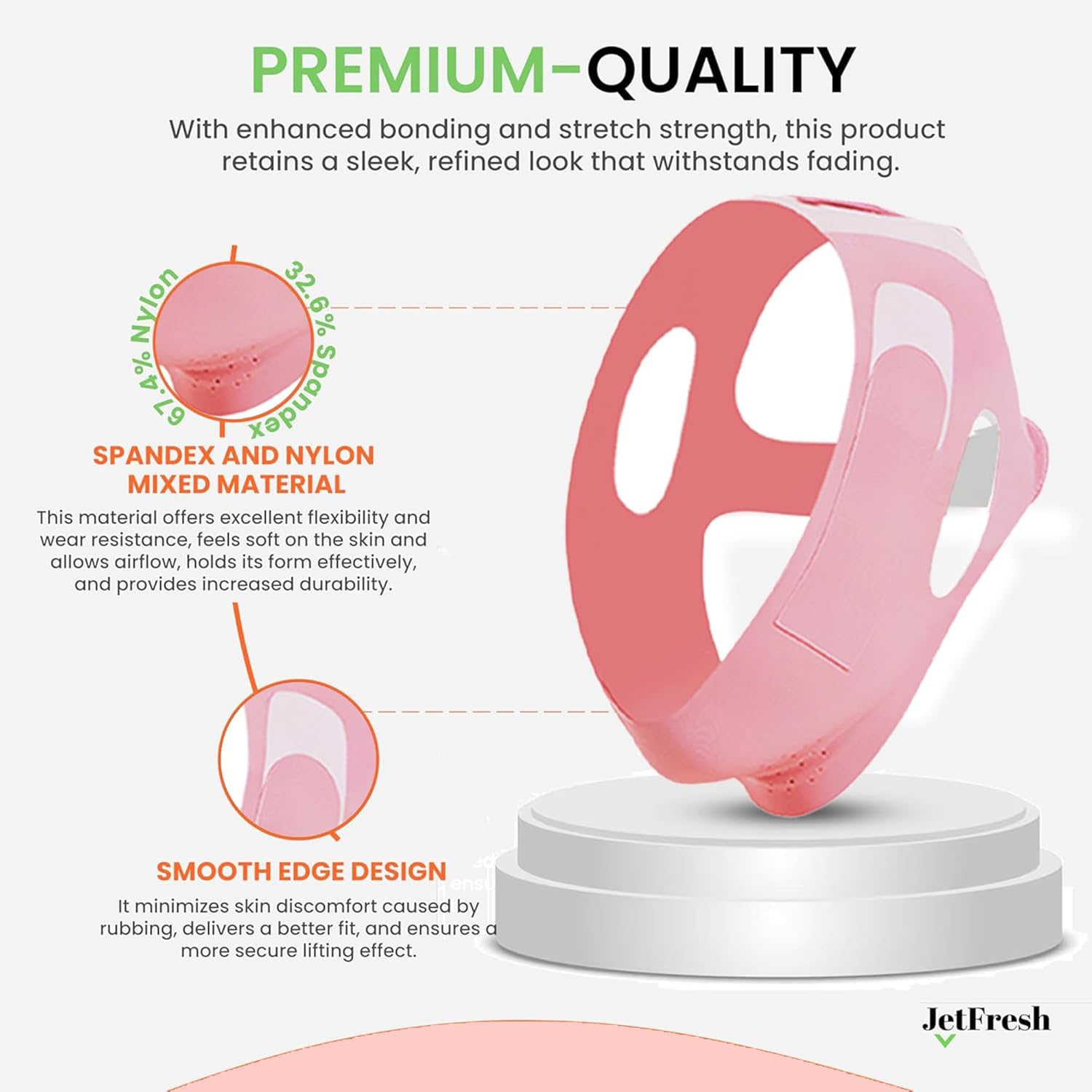 Chin Strap for Sleeping and Snoring - Pink Anti Snoring Device for Men and Women, Breathable and Skin-Friendly Snore Stopper with Adjustable Fit that Holds Jaw in Place & Supports CPAP Users