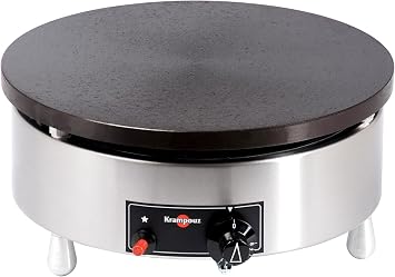 KRAMPOUZ Commercial Gas Crepe Maker, Single Cast Iron Crepe Griddle with Precision Temperature Control, Countertop Crepe Station for Cafes, Food Trucks & Dessert Shops, Natural Gas, CGBIP4P