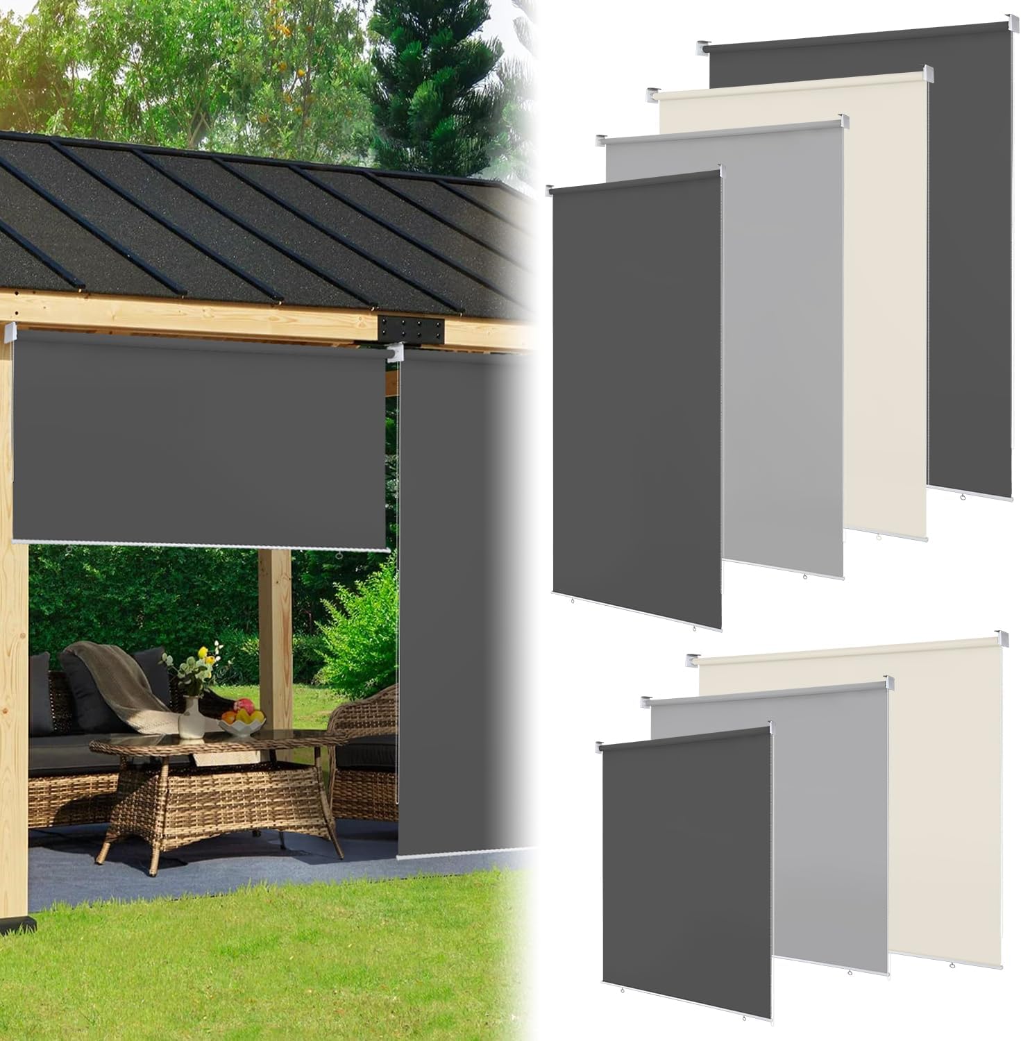 Auvent vertical 180 x 240 cm , store vertical résistant aux UV, protection contre le vent et Auvent vertical 180 x 240 cm , store vertical résistant aux UV, protection contre le vent et