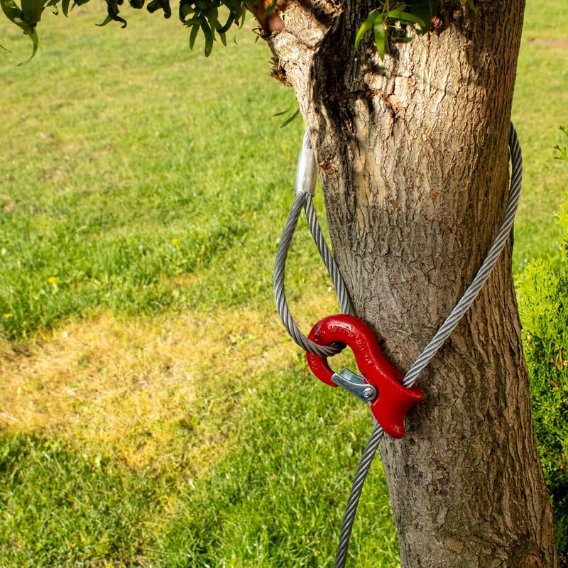 Cave Acciaio 10mm Diametro 1,5m Lunghezza con Gancio Scorrevole e 2 Passanti - Cavi Acciaio con Passanti - Fune Acciaio con Passanti - Fune Metallica con Occhielli - Corda in Acciaio