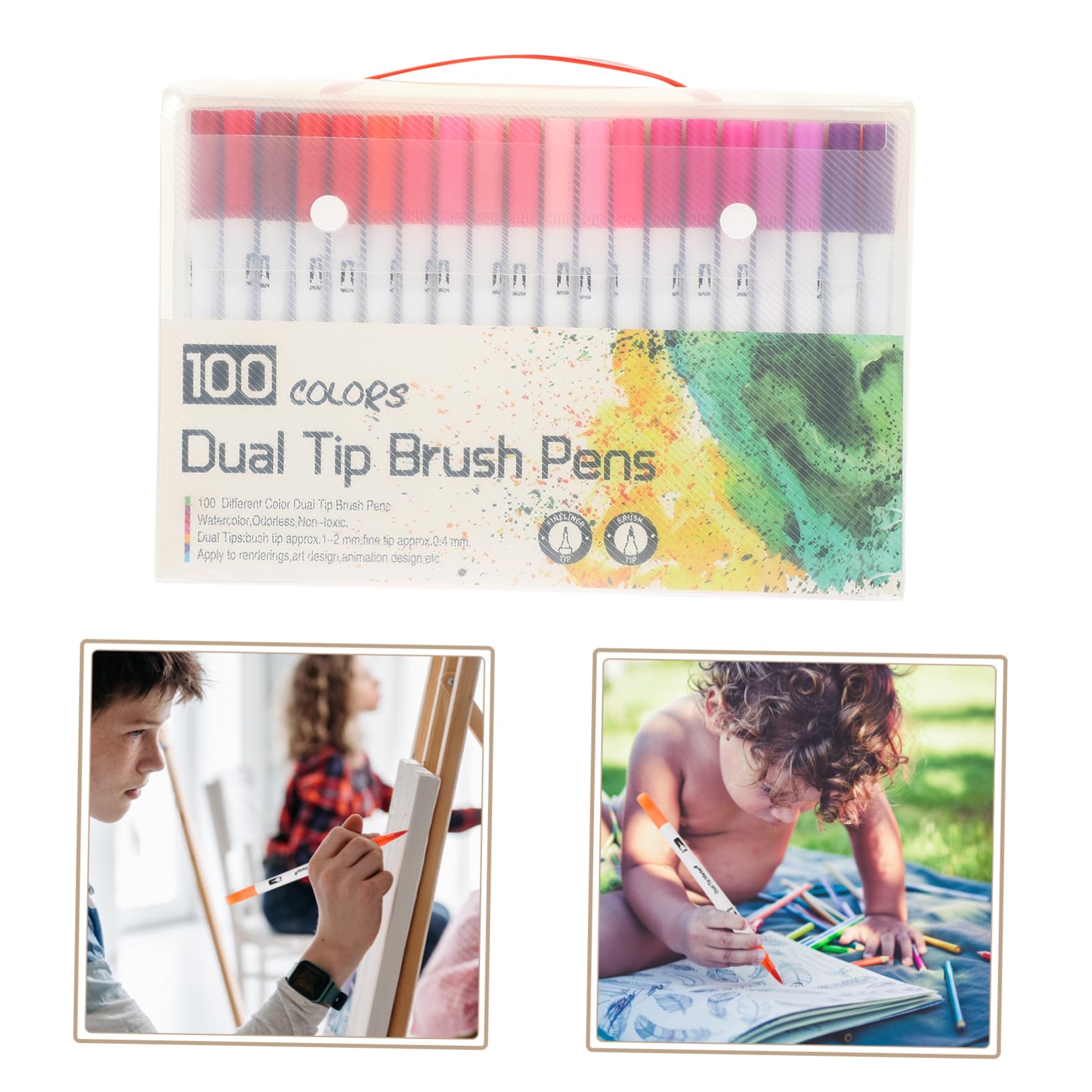 DOITOOL 100stücke Kunstpinselmarker Mit Feiner Spitze Pinselspitze Farbstiftmarker Zum Malen Von Büchern Schreiben Planen Von Kunstprojekten Malzubehör Kompakt Und Tragbar