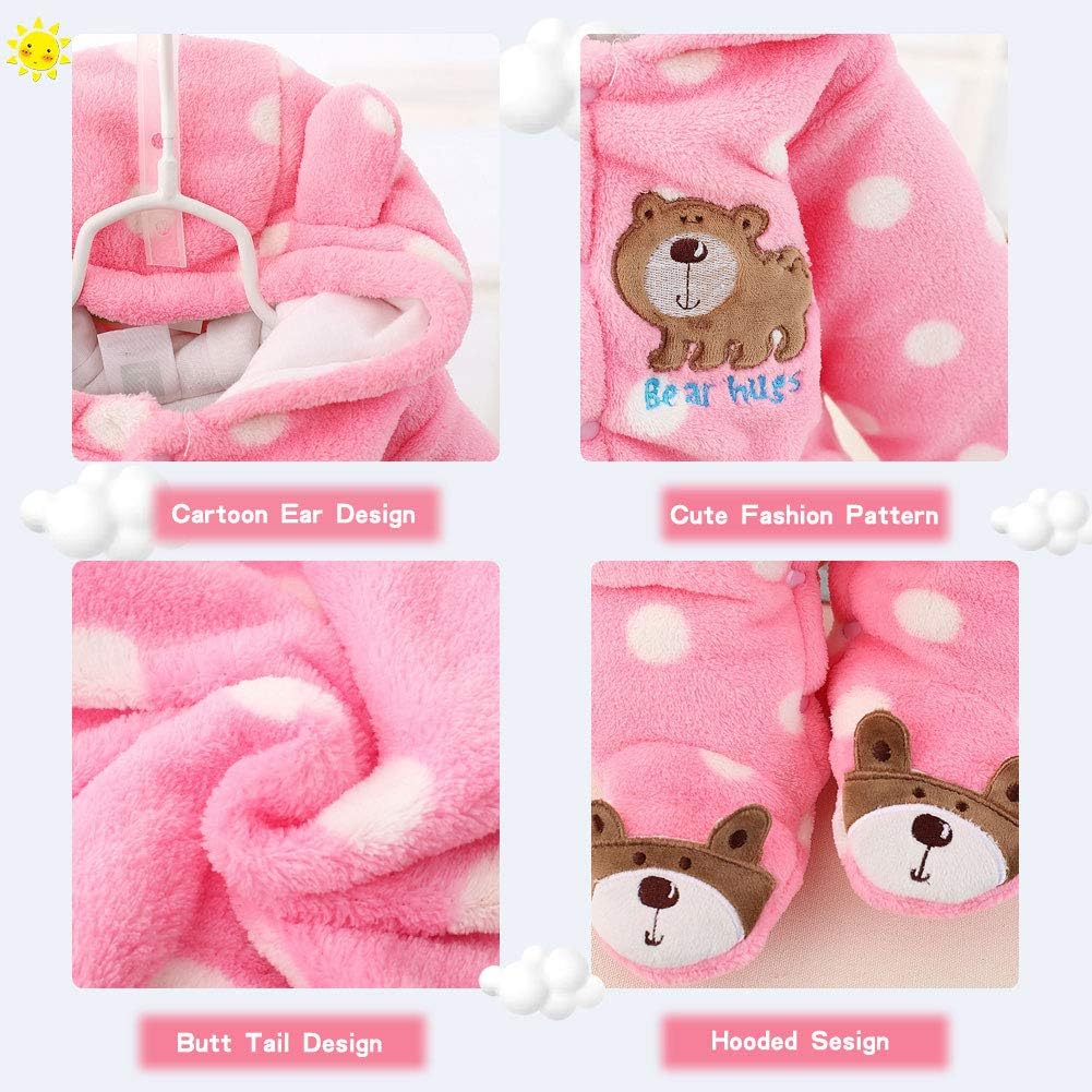 XIFAMNIY Baby Newborn Jumpsuit Footie Hooded Thicken Winter Bunting Outwear Snowsuit Pajamas for Girls Boys… - Image 2