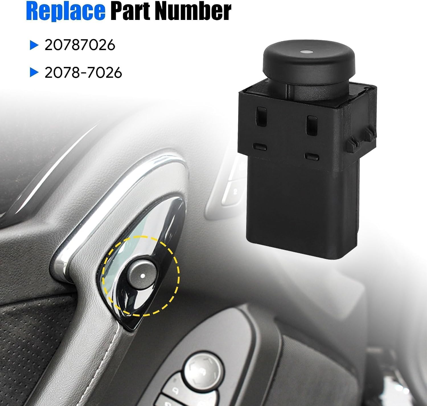 Front Door Lock Switch Front Left and Right Side Compatible with Cadillac CTS CTS-V Coupe 2011 2012 2013 2014 2015 Replaces# 20787026 Latch Release Button Front Left and Right Side