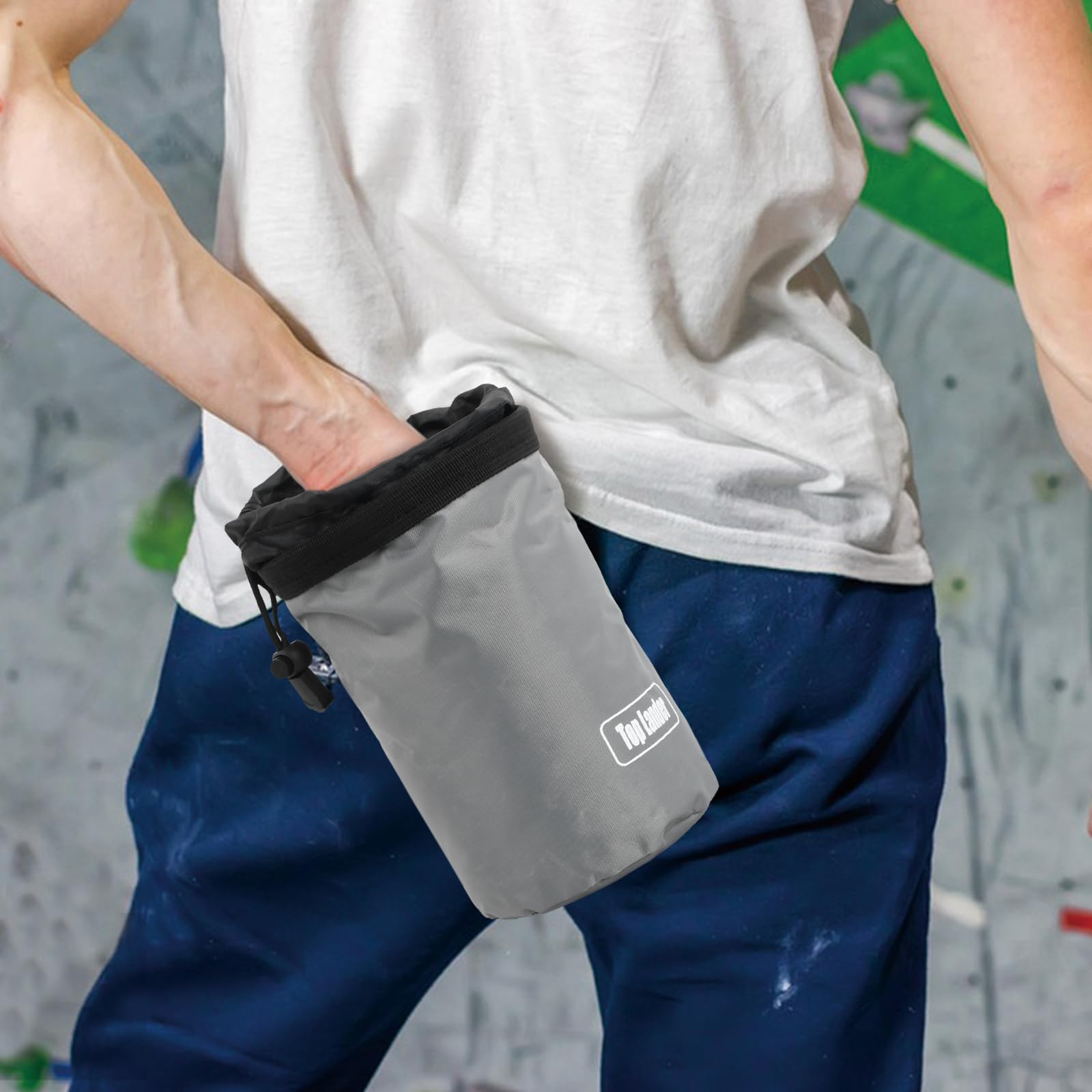 Bolso de Tiza para Escalada con Mosquetón Cremallera, Bolsa de Tiza Ripstop de Gran Capacidad para Bouldering Alpinismo Gimnasia