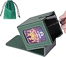 AFIING MTG Deck Box for Commander Display,Card Deck Box Fits 100 Double Sleeved Cards, Magic Commander TCG Card Storage case with 2 Dividers,Dice Bag and 1 Toploader(Green/Grey)